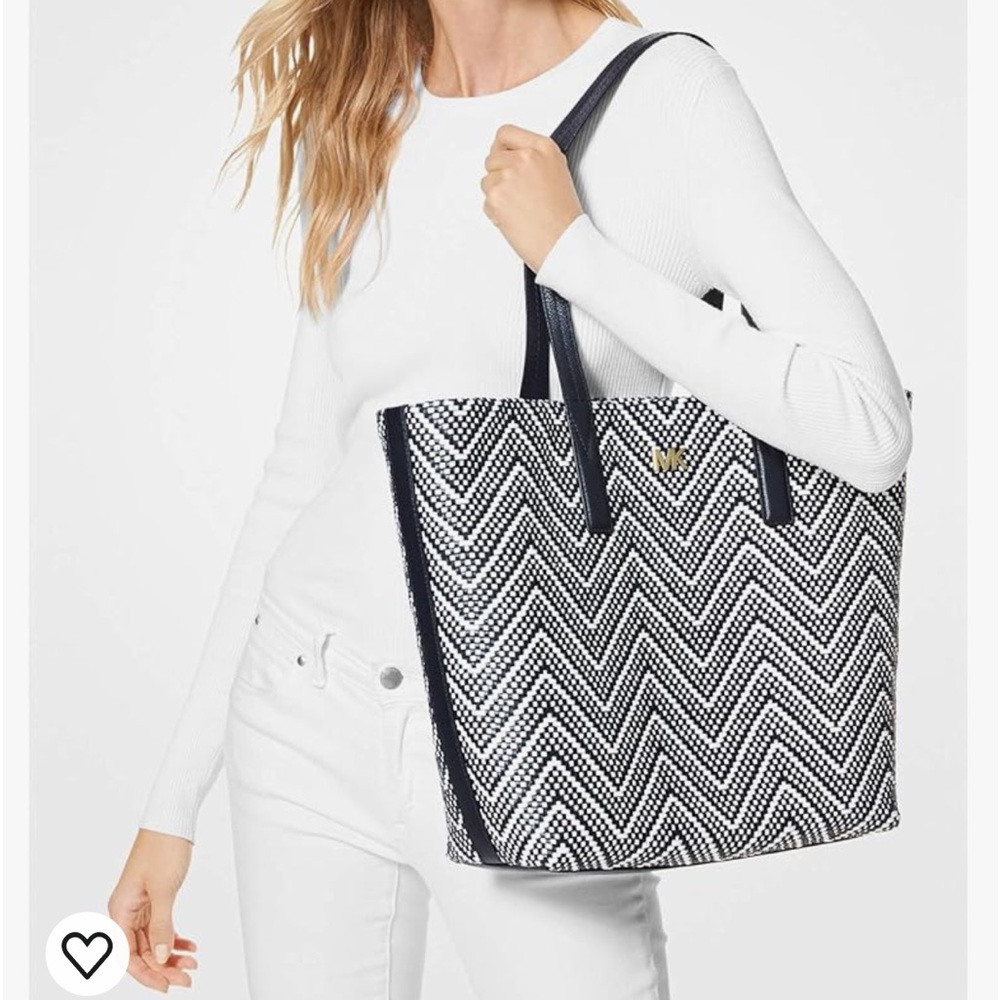 MICHAEL Michael Kors Women's Junie Large Tote Admiral/Optic White One Size